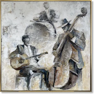 0502-5000000-a-JAZZ NOSTALGIA textured oil painting embodies a time when music was an art form and a way of life 26inx26in 66x66 cm Artwork 12-Month Warranty MSRP 1510.84 Our Price 954.21